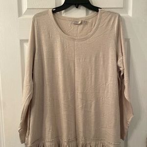 LOGO By Lori Goldstein Long Sleeve Cotton Blouse Size 1X